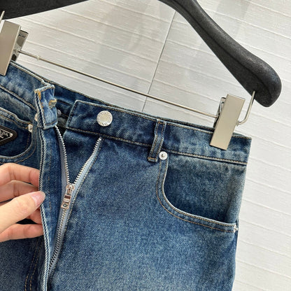 Prada 25 Denim Skirt Blue Cotton
