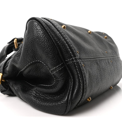 Calfskin Medium Paddington Satchel Black
