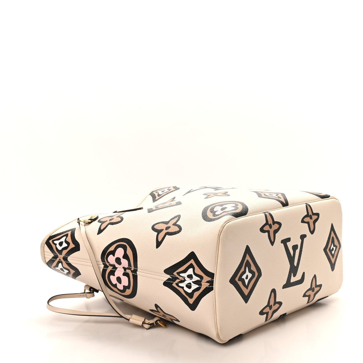 Monogram Giant Wild at Heart Neverfull MM Creme