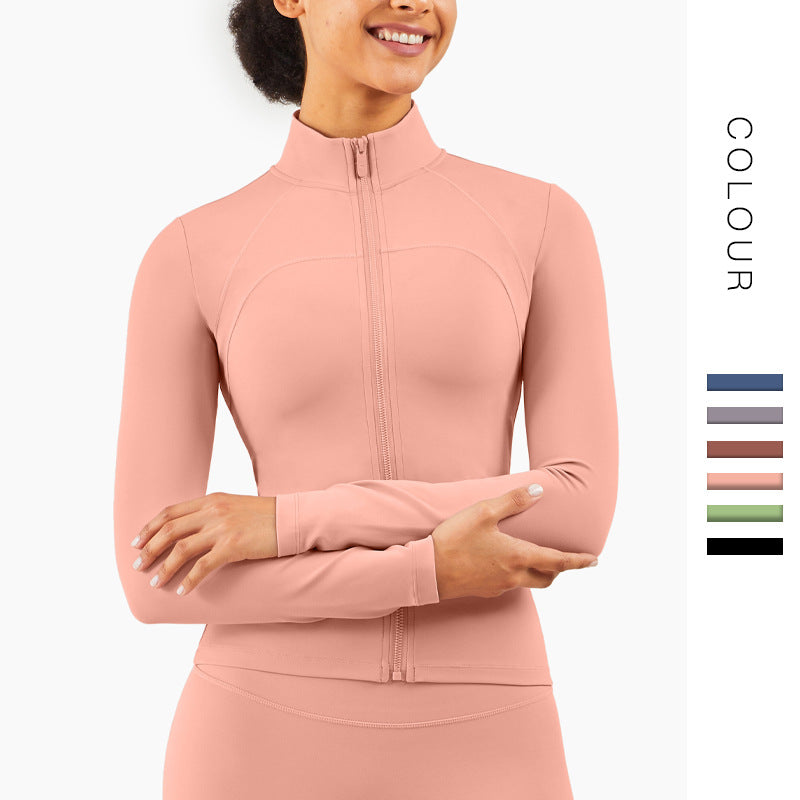 Stand-Up Fitness Long Sleeves Tight Running Sports Coat Thin Yoga Clothes