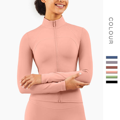 Stand-Up Fitness Long Sleeves Tight Running Sports Coat Thin Yoga Clothes