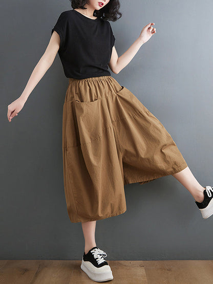 Casual Elasticity High Waisted Wide Leg Pants