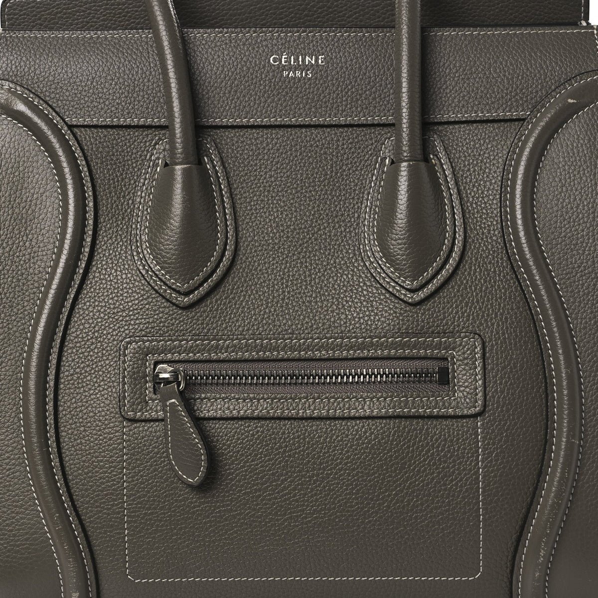 Drummed Calfskin Micro Luggage Souris