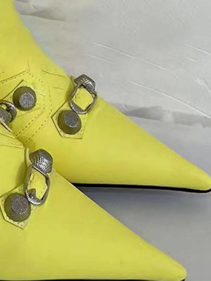Aspen Retro Metal Studded High Heels