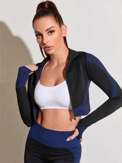 Sports Yoga Suit Running Fitness Nylon Quick Drying Long Sleeved Trousers Set Women