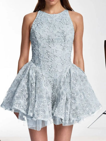 Aria Sequin Floral Tulle Mini Dress