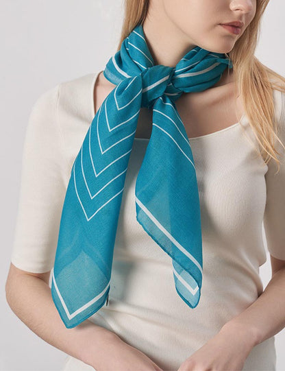 Cartoon Fish Minimalist Geometric Square Scarf