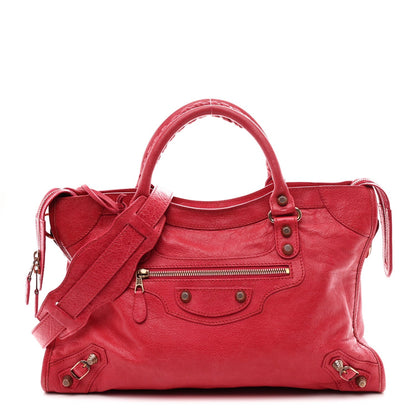 Agneau Giant 12 Rose Gold Hardware City Rouge Coquelicot