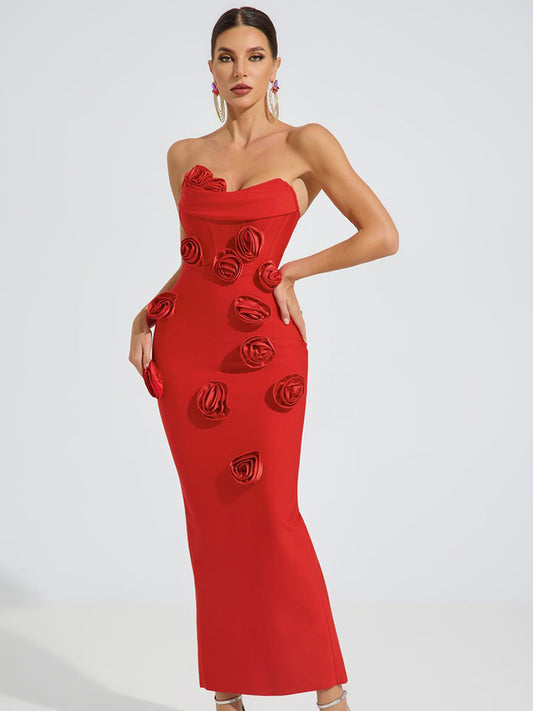 Olivia Scarlet Rose Maxi Dress