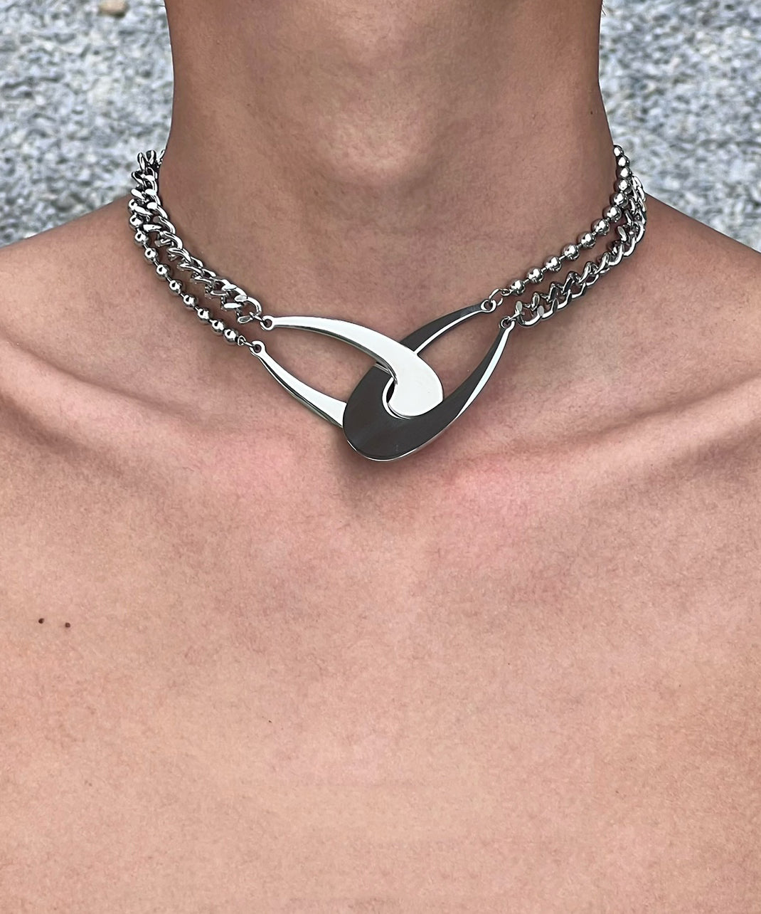 Original Design Metal Asymmetrical Chain Necklace