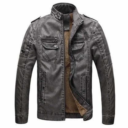 North Royal Leather Fleece Jacket