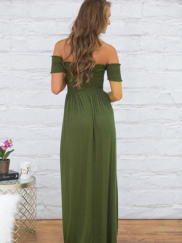 A European Lady With A Strapless Gown