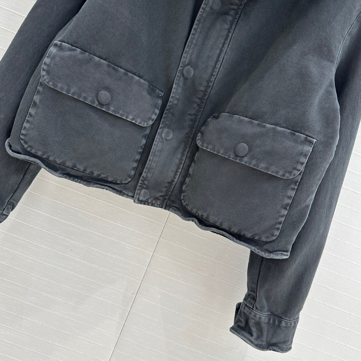 Prada 25 Hooded Short Jacket Smoky Gray Cotton