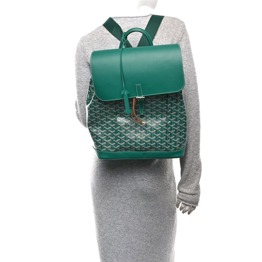 Goyardine Calfskin Alpin MM Backpack Green