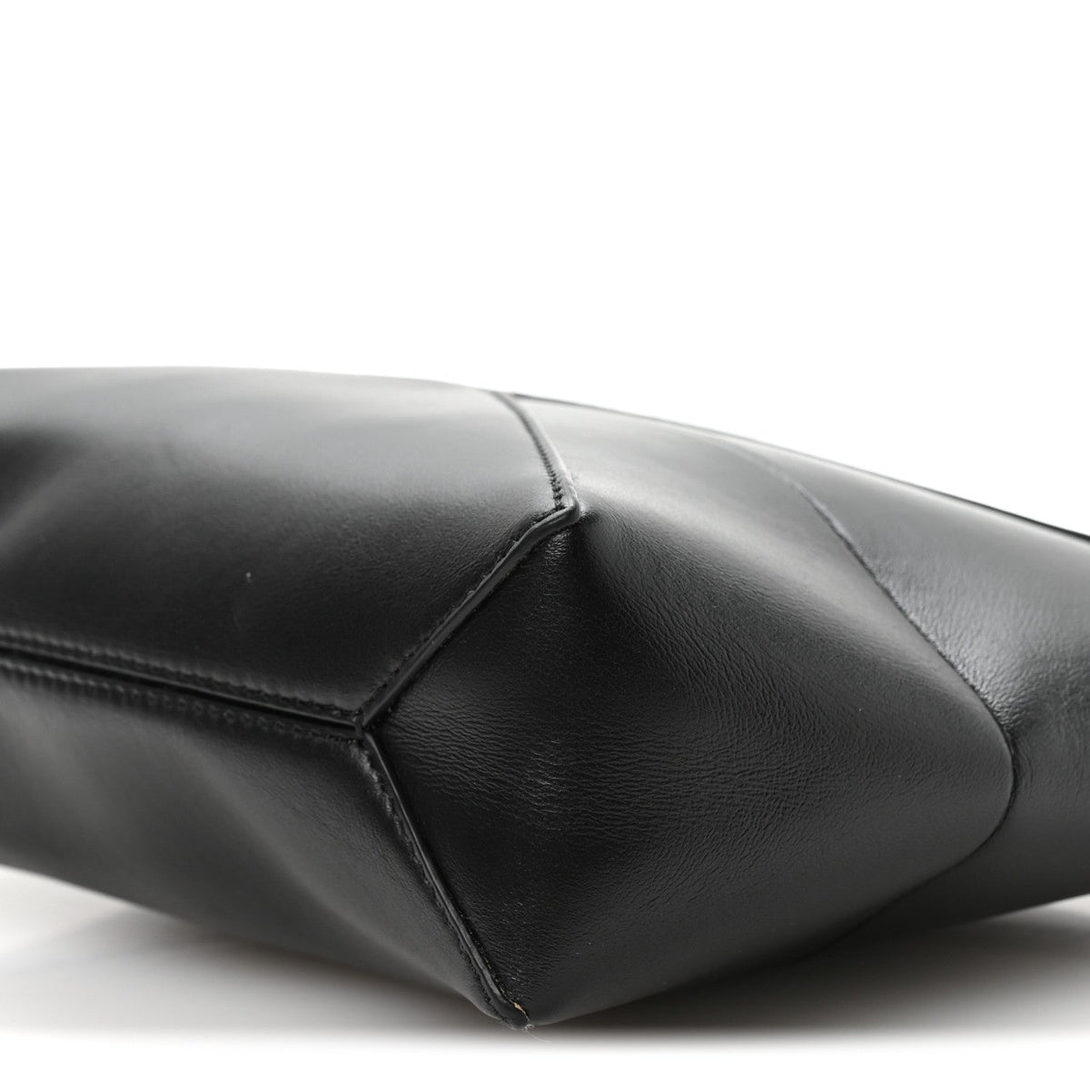 Shiny Calfskin Puzzle Fold Pouch Black