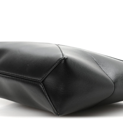 Shiny Calfskin Puzzle Fold Pouch Black