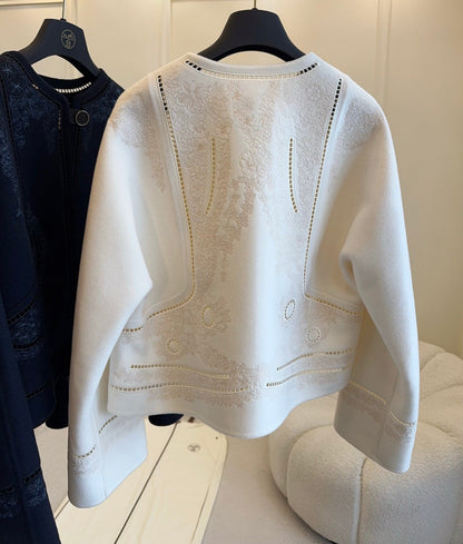 HM 25 Double-Sided Embroidered Short Wool Coat 264293