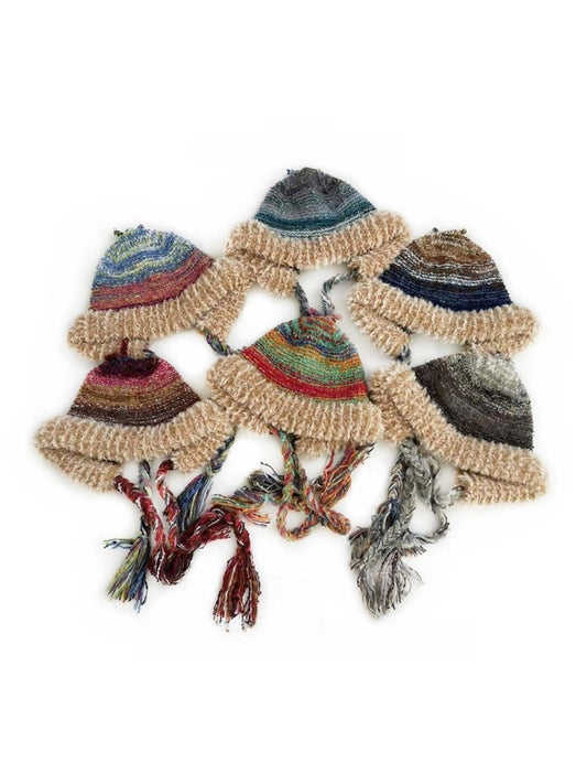 Haila - Colorful Stripes Knitted Beanie with Earflaps