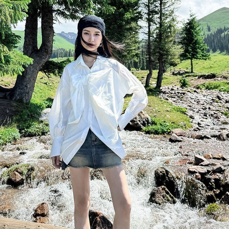 Bow Puff Sleeve Shirt
