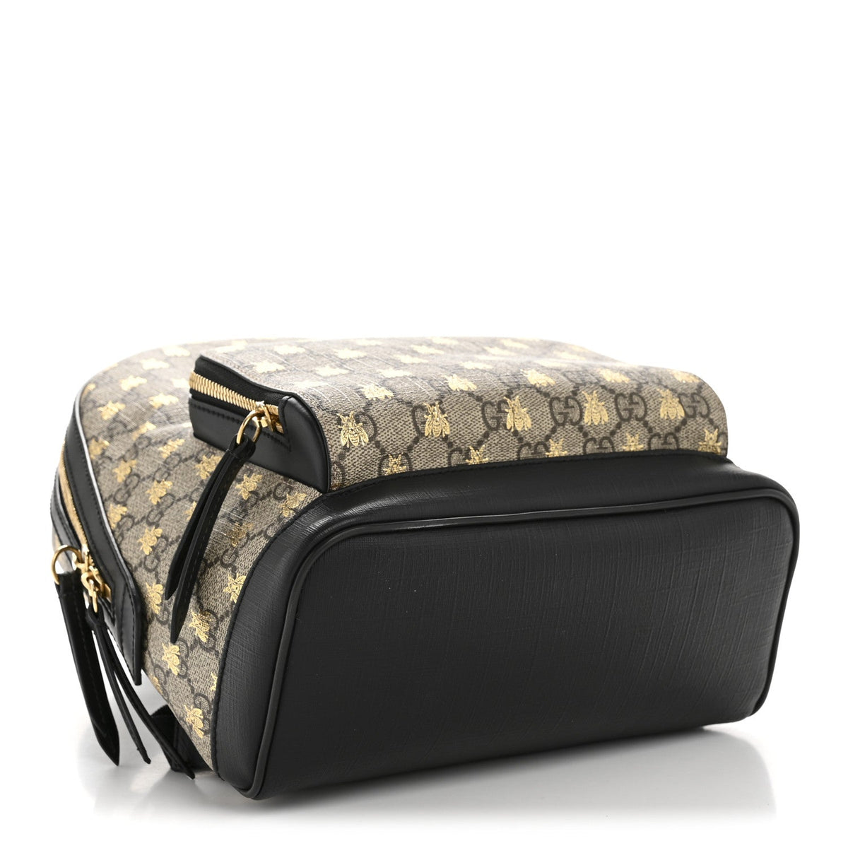 GG Supreme Monogram Bees Print Small Day Backpack Beige Oro Black
