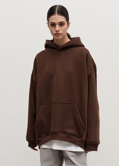 Oversized Polar Fleece Hoodie With Kangaroo Pocket