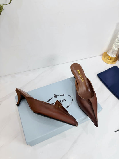 PRA 26SS High Heel Mule 55 Brown Cowhide 592410