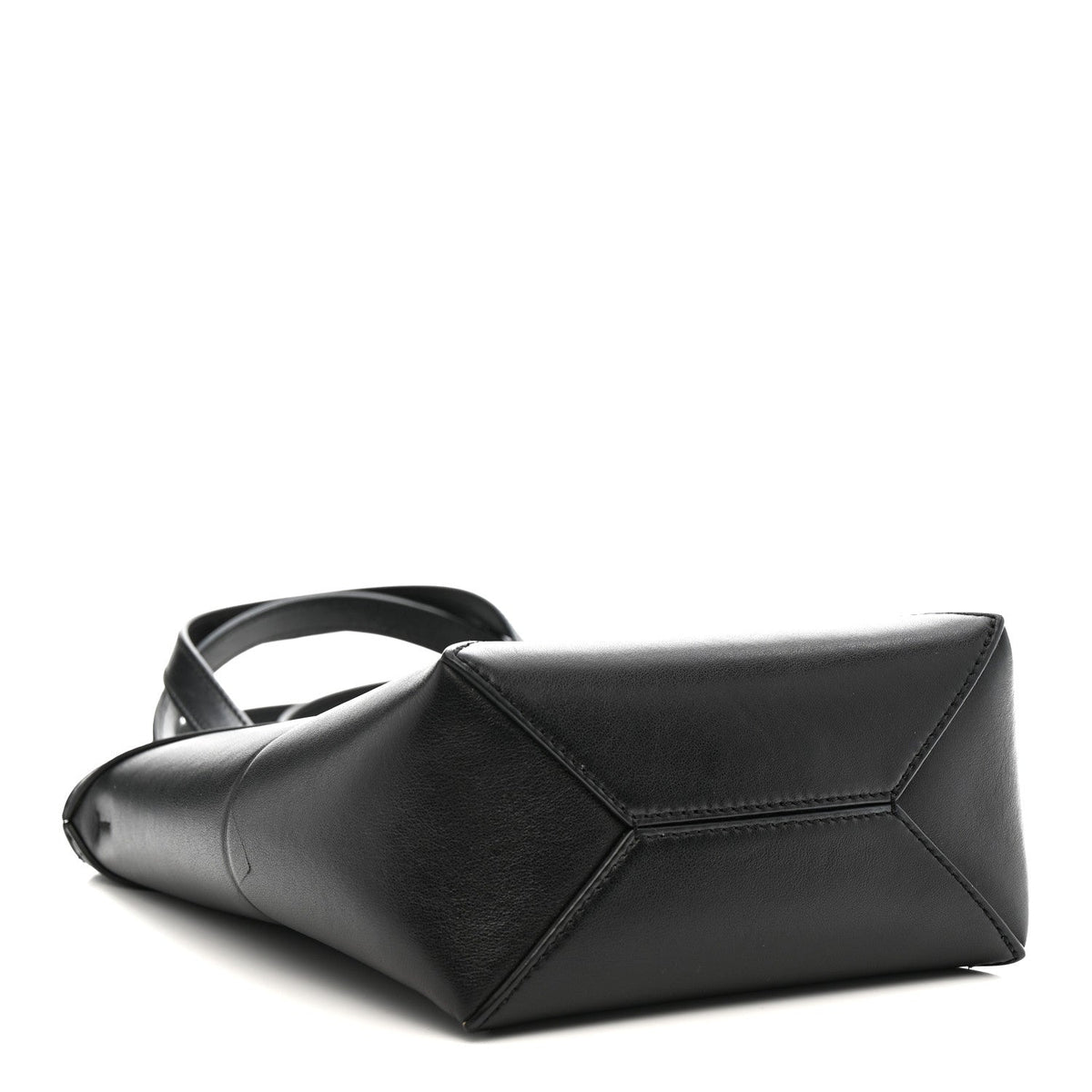 Shiny Calfskin Mini Puzzle Fold Tote Black
