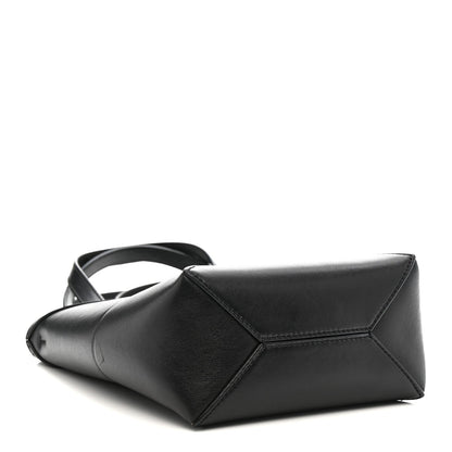 Shiny Calfskin Mini Puzzle Fold Tote Black