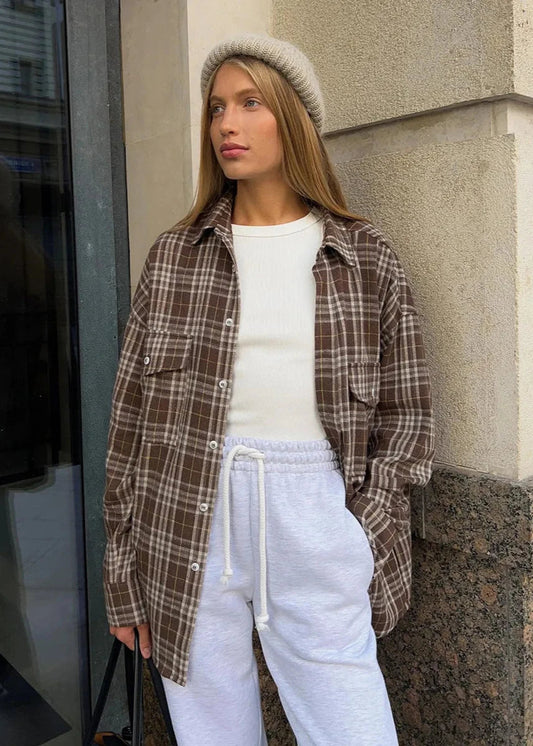 Plaid Long Sleeve Shirt In Soft Fabric