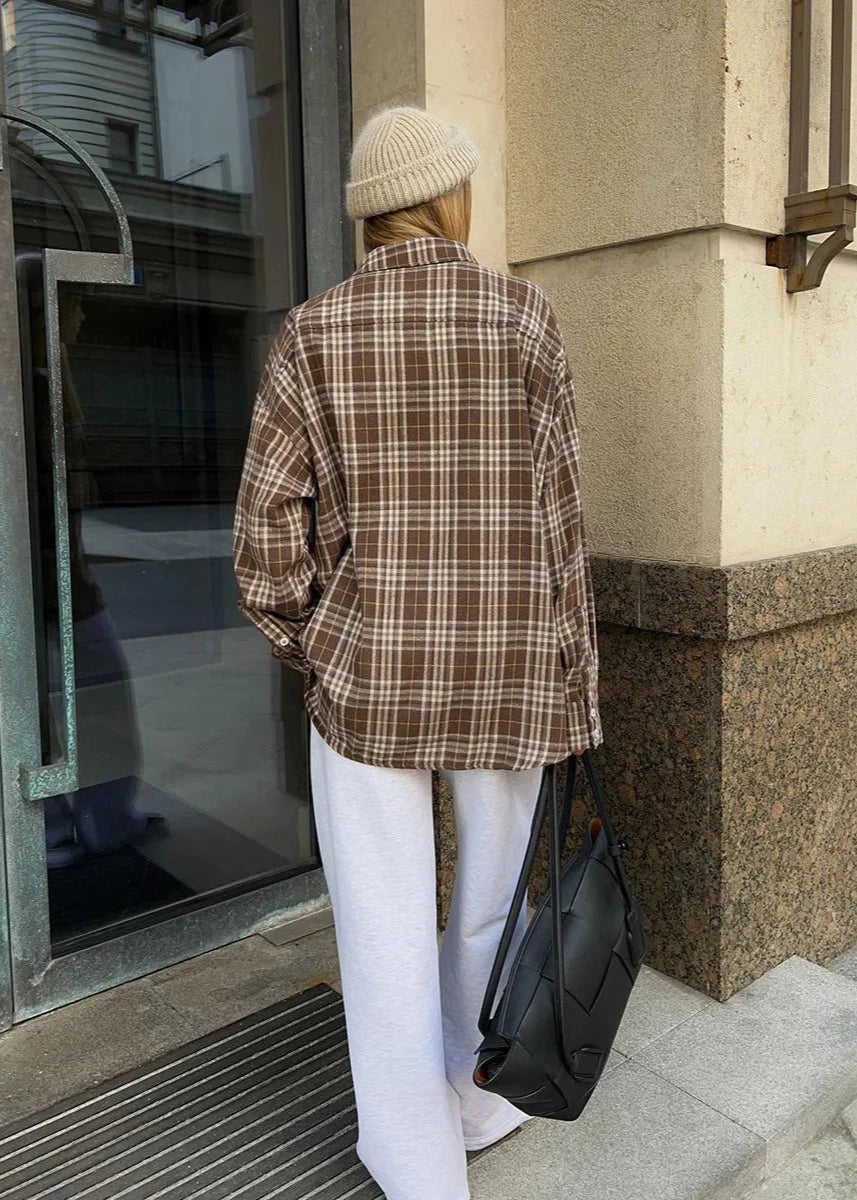Plaid Long Sleeve Shirt In Soft Fabric