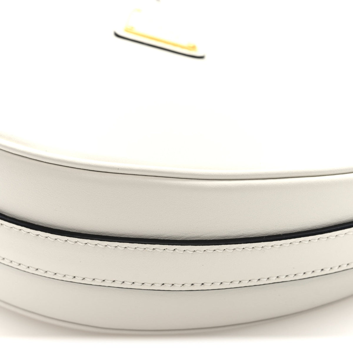 Soft Calfskin Arque Shoulder Bag White