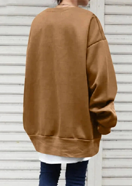 Round Neck Loose Fit Pullover In Soft Fabric