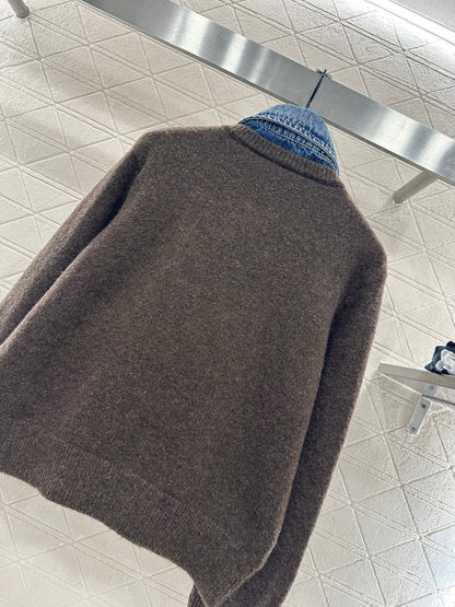 MIUMIU KNIT JACKET WITH DENIM STYLE 736