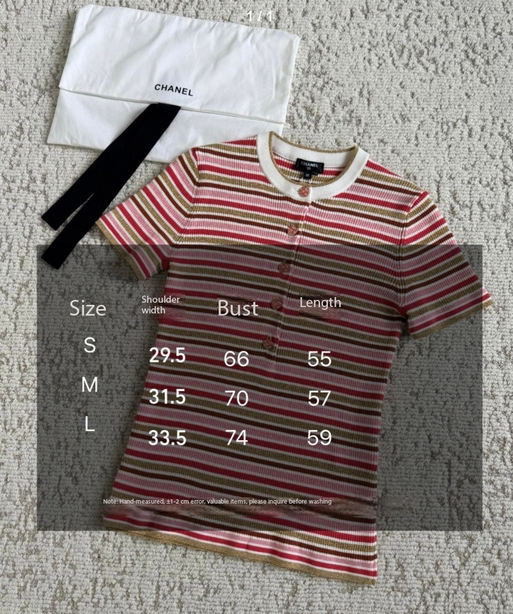 CC Button-down Striped Knit Sweater 344736