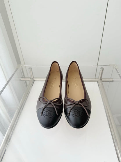 ballet flats brown mix black lambskin 566819