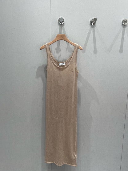 YSL 25 Round Neck Knitted Vest Dress Viscose Polyester 210355