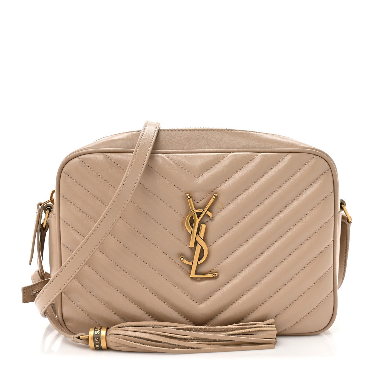 Calfskin Matelasse Monogram Lou Camera Bag Dark Beige