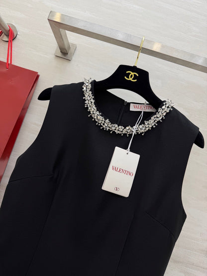 Valen Beaded Dress Black Cotton 344758