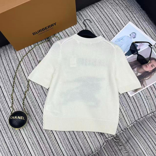 BURBERRY 25S SHORT-SLEEVED KNIT SWEATER 216