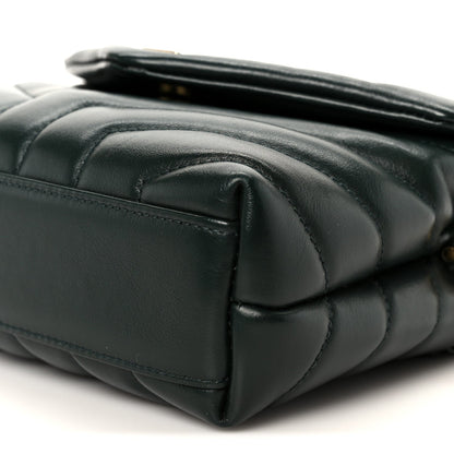 Calfskin Y Quilted Monogram Toy Loulou Crossbody Bag Deep Green