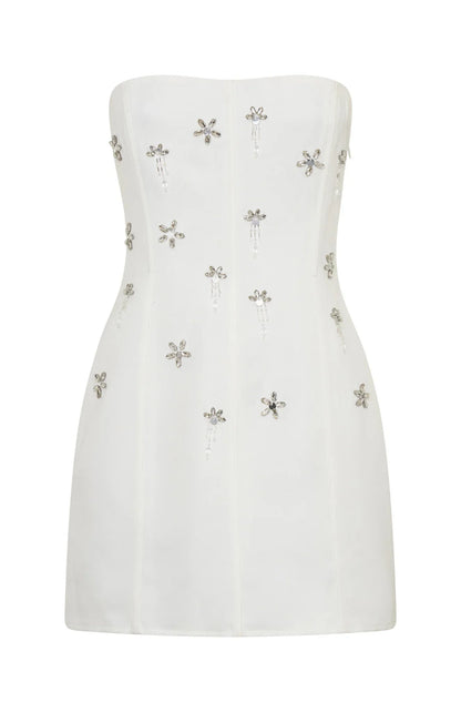 Savage Lust Strapless Mini Dress White