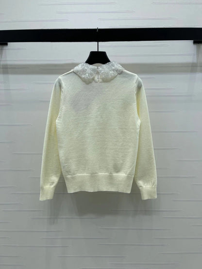 MIUMIU LACE-COLLAR SWEATER STYLE 815