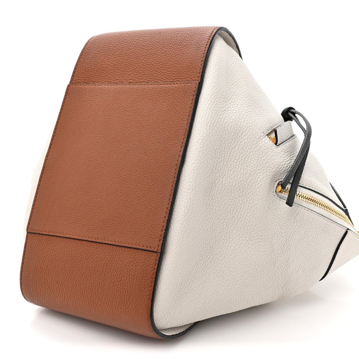 Calfskin Small Hammock Shoulder Bag Tan Ivory Black