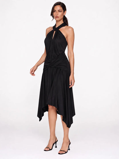 Anastasia Draped Halter Mini Dress