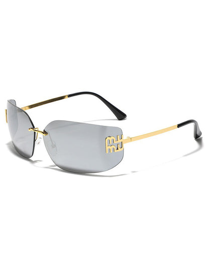 Josephine Curved Lens Rimless Sunglasses