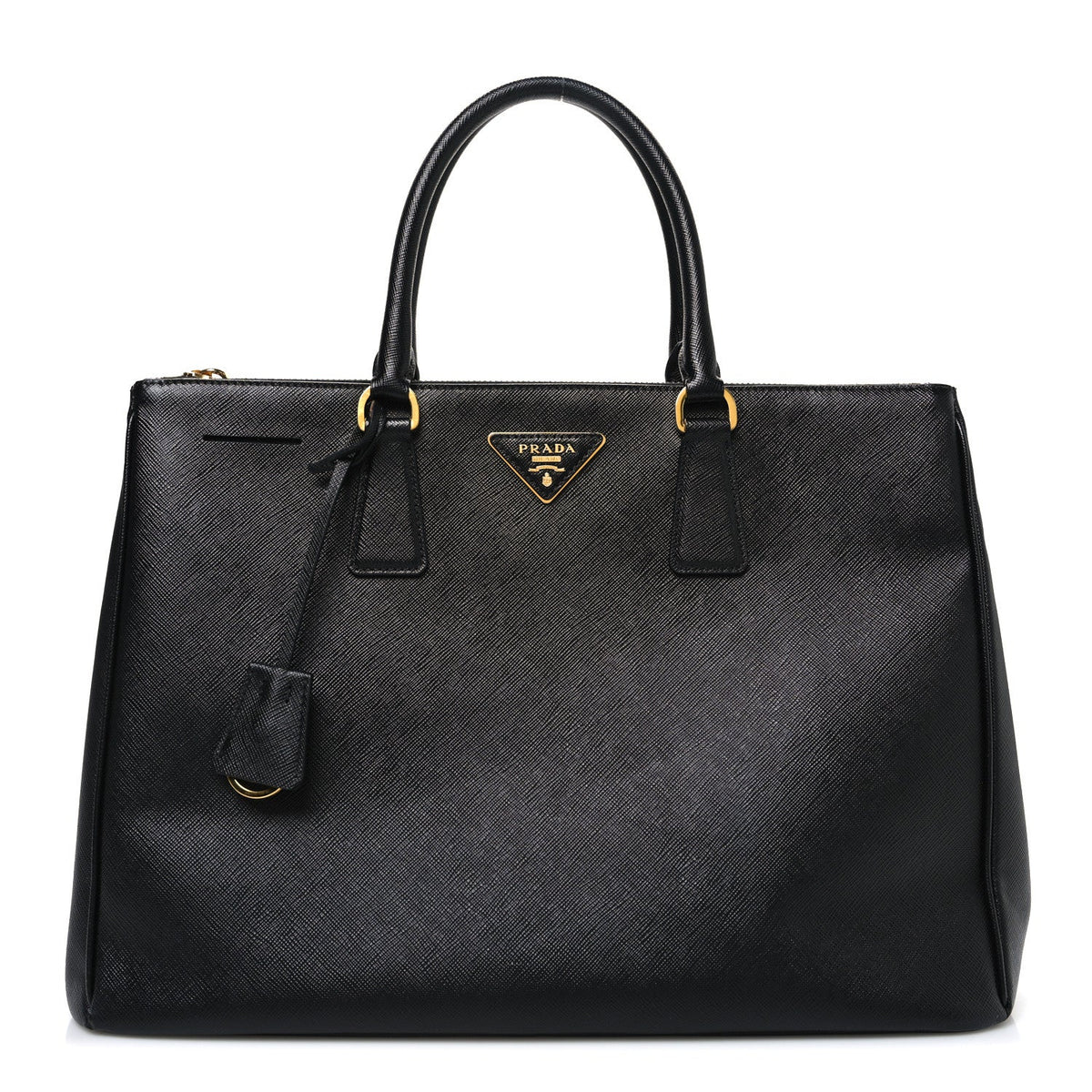 Saffiano Large Galleria Double Zip Tote Black