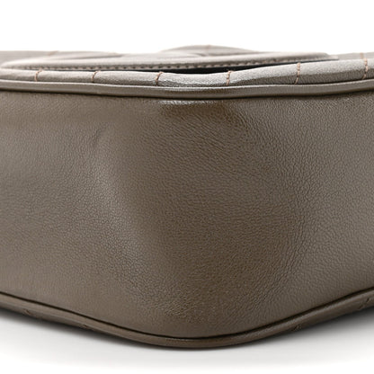 Sakai Be Green Calfskin Diagonal Stitched Small Blondie Shoulder Bag Craclet Brown