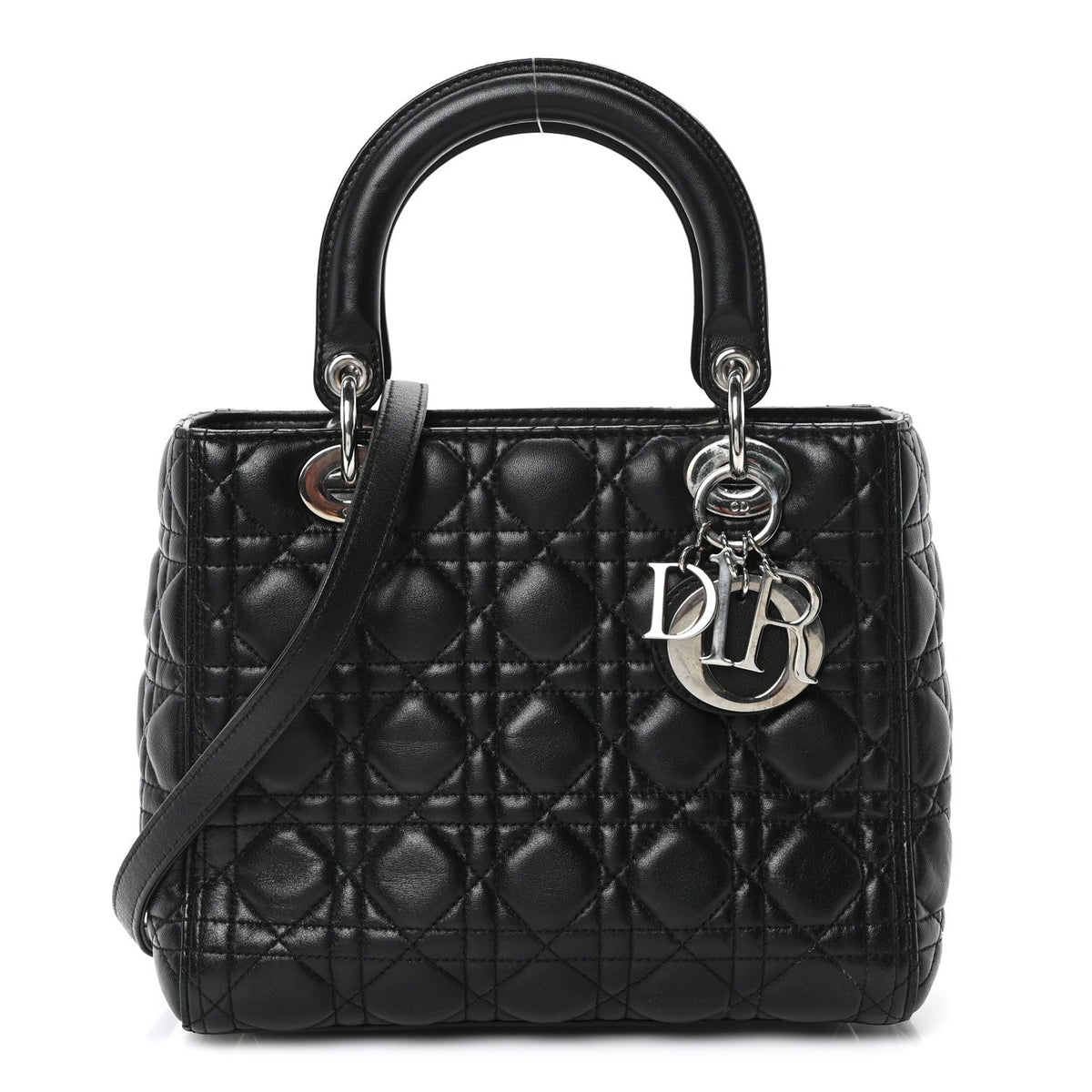 Lambskin Cannage Medium Lady Dior Black