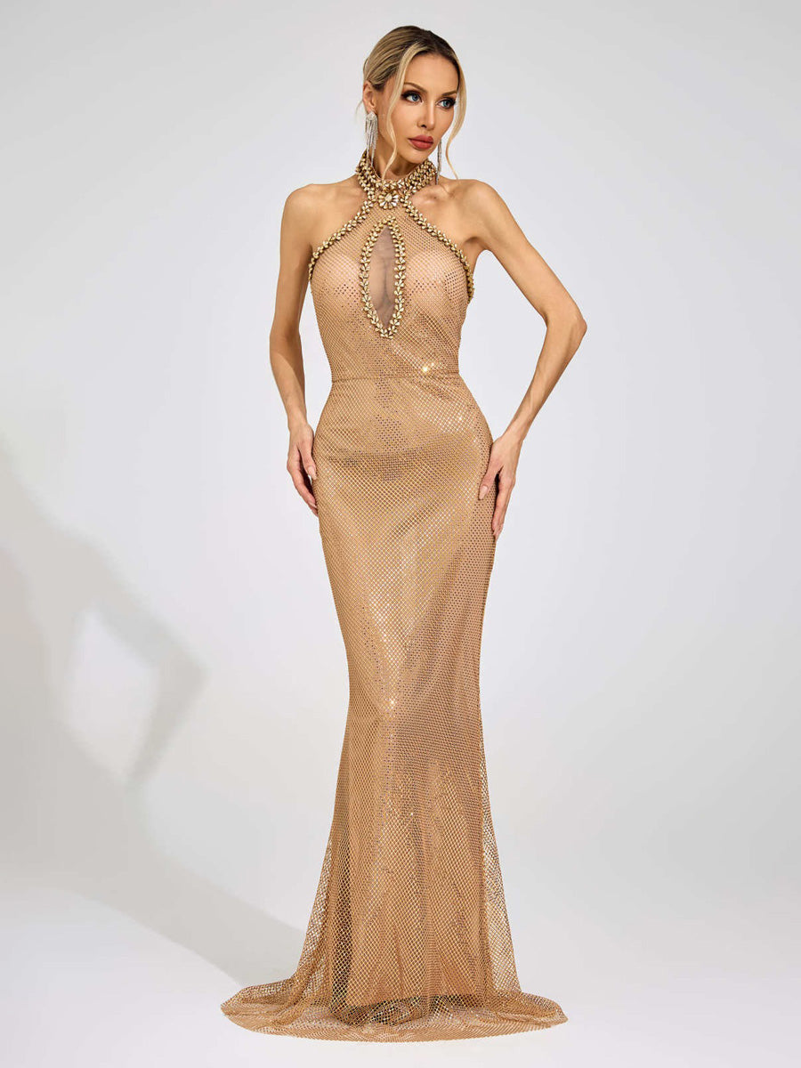 Georgia Apricot Mermaid Maxi Dress