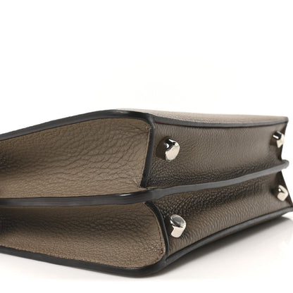 Cuoio Romano Vitello Cover Glazed Fabric Bi-Color FF 1974 Mini Peekaboo I SEE U Satchel Tartufo Banana Tobacco Moro